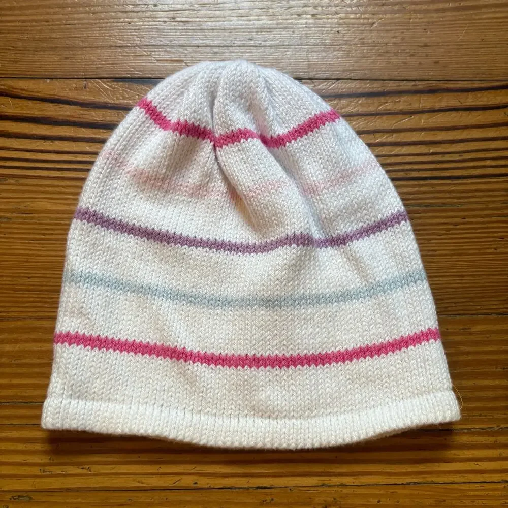 The Beaufort Bonnet Company white pastel knit beanie‎ hat SIZE 6-18M